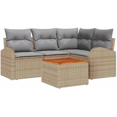 vidaXL Garten-Sofa-Set 5-Tlg Beige Hellgrau 3356243 vidaXL Garten-Sofa-Set 5-Tlg Beige Hellgrau 3356243