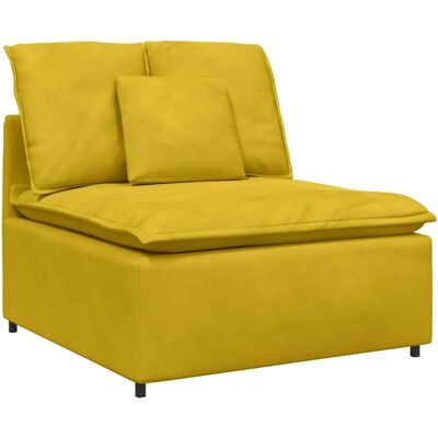 vidaXL Modulares Sofa Mittelmodul mit Kissen Gelb - Modulares Sofa vidaXL Modulares Sofa Mittelmodul mit Kissen Gelb - Modulares Sofa
