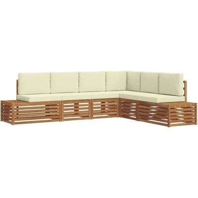 vidaXL Sofagarnituren mit Kissen 6-Tlg Natur und Creme 3375450 vidaXL Sofagarnituren mit Kissen 6-Tlg Natur und Creme 3375450