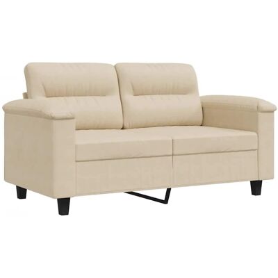 Vidaxl - 2-Sitzer Sofa Mikrofaser Creme 120cm Vidaxl - 2-Sitzer Sofa Mikrofaser Creme 120cm