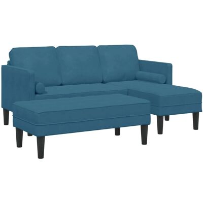 vidaXL Sofa Set mit Kissen 2-Tlg Blau Polyester 3329273 vidaXL Sofa Set mit Kissen 2-Tlg Blau Polyester 3329273