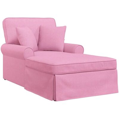 vidaXL Chaise Lounge mit Rock mit Kissen 3-Tlg Rosa Stoff 42022947 vidaXL Chaise Lounge mit Rock mit Kissen 3-Tlg Rosa Stoff 42022947