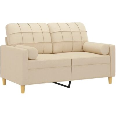 vidaXL 2-Sitzer Couch Creme Stoff - Sofa vidaXL 2-Sitzer Couch Creme Stoff - Sofa