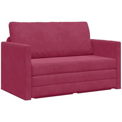 vidaXL Schlafsofa 110cm Weinrot Samt 4106705 vidaXL Schlafsofa 110cm Weinrot Samt 4106705