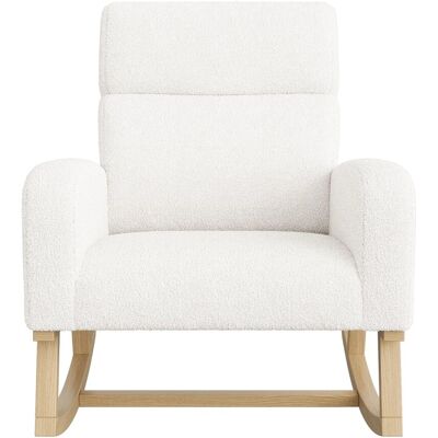 PXloue Schaukelstuhl in Weiß mit Seitentaschen Teddy-Samt 79L x 69B x 87H cm PXloue Schaukelstuhl in Weiß mit Seitentaschen Teddy-Samt 79L x 69B x 87H cm