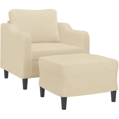 VIDAXL Sessel mit Fußstütze - Creme - Modern, Bequem VIDAXL Sessel mit Fußstütze - Creme - Modern, Bequem