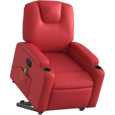 vidaXL Massagesessel mit Aufstehhilfe Rot Kunstleder 3204442 vidaXL Massagesessel mit Aufstehhilfe Rot Kunstleder 3204442