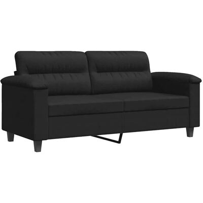 vidaXL Mikrofaser 2-Sitzer Sofa - Schwarz - Sofa vidaXL Mikrofaser 2-Sitzer Sofa - Schwarz - Sofa
