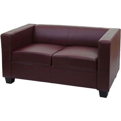 MCW 2er Sofa Lille Kunstleder Rot-Braun MCW 2er Sofa Lille Kunstleder Rot-Braun