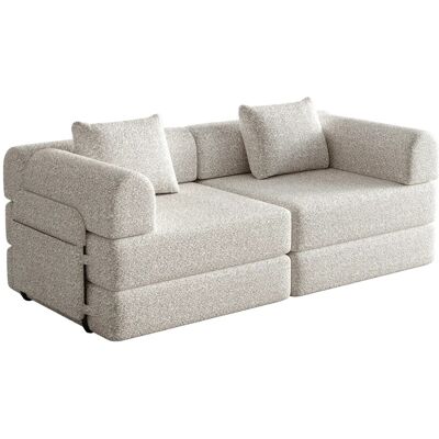 PXloue Schlafsofa 2 in 1 Sofa 2 Sitzer mit Bettfunktion Metallrahmen Armlehnen Stauraum Chenille Schwarz PXloue Schlafsofa 2 in 1 Sofa 2 Sitzer mit Bettfunktion Metallrahmen Armlehnen Stauraum Chenille Schwarz