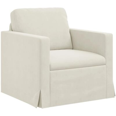 vidaXL Sofa Creme 78 x 78 x 80 cm Samt 42024411 vidaXL Sofa Creme 78 x 78 x 80 cm Samt 42024411