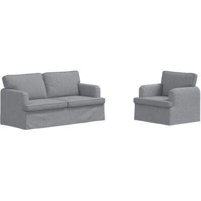 vidaXL Sofa 2-Tlg Hellgrau 162 x 80 x 85 cm Stoff 3407560 vidaXL Sofa 2-Tlg Hellgrau 162 x 80 x 85 cm Stoff 3407560