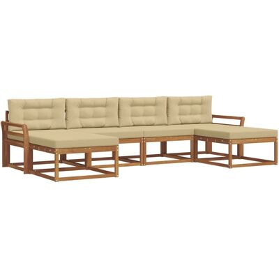 vidaXL Sofa Set mit Kissen 16-Tlg Natur und Beige 3367966 vidaXL Sofa Set mit Kissen 16-Tlg Natur und Beige 3367966