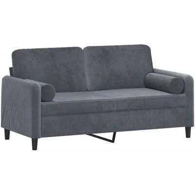 vidaxl 2-Sitzer Dunkelgraues Samtsofa - Sofa vidaxl 2-Sitzer Dunkelgraues Samtsofa - Sofa