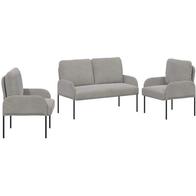 vidaXL Sofagarnituren 3 Stk Hellgrau 115 x 56 x 80 cm Sperrholz 3406217 vidaXL Sofagarnituren 3 Stk Hellgrau 115 x 56 x 80 cm Sperrholz 3406217