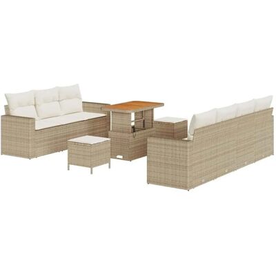 vidaXL Garten-Sofa-Set mit Kissen mit Speicher 10-Tlg Beige und Creme 3363531 vidaXL Garten-Sofa-Set mit Kissen mit Speicher 10-Tlg Beige und Creme 3363531