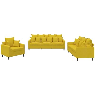 vidaXL Gelbes Samtsofa-Set - Wohnzimmermöbel vidaXL Gelbes Samtsofa-Set - Wohnzimmermöbel