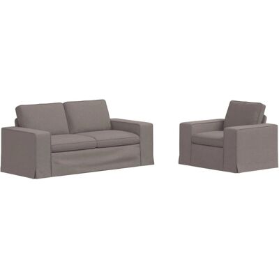 vidaXL Sofa 2-Tlg Taupe 182 x 80 x 82 cm Stoff 3407548 vidaXL Sofa 2-Tlg Taupe 182 x 80 x 82 cm Stoff 3407548