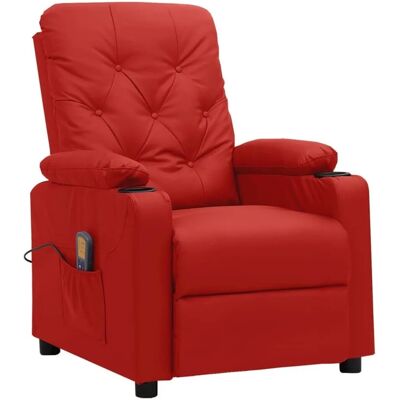 vidaXL Massagesessel Weinrot Kunstleder 339135 vidaXL Massagesessel Weinrot Kunstleder 339135