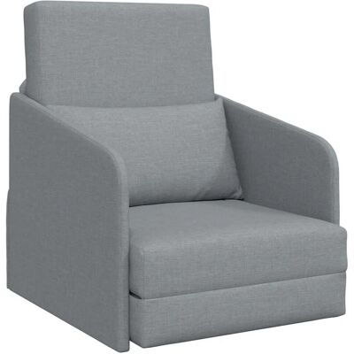 vidaXL 65x80x83 cm hellgraues Stoff 2-in-1 Schlafsofa vidaXL 65x80x83 cm hellgraues Stoff 2-in-1 Schlafsofa