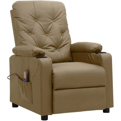 vidaXL Massagesessel Cappuccino-Braun Kunstleder 339131 vidaXL Massagesessel Cappuccino-Braun Kunstleder 339131
