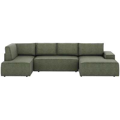AMELIA Schlafsofa - Rechtes Eck-Panoramasofa mit Wendbarem Stoffbezug - 8 Sitze AMELIA Schlafsofa - Rechtes Eck-Panoramasofa mit Wendbarem Stoffbezug - 8 Sitze