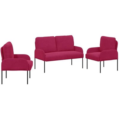 vidaXL Sofagarnituren 3 Stk Weinrot 115 x 56 x 80 cm Sperrholz 3406221 vidaXL Sofagarnituren 3 Stk Weinrot 115 x 56 x 80 cm Sperrholz 3406221