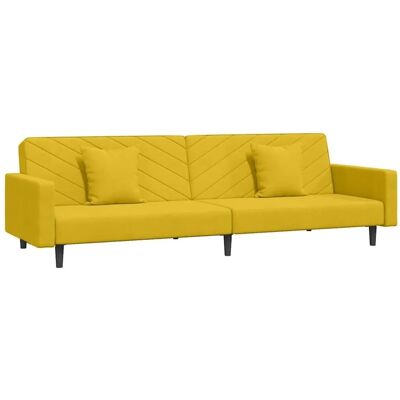 Vidaxl Gelber Samtvelours 2-Sitzer Schlafsofa - Sofa Bed Vidaxl Gelber Samtvelours 2-Sitzer Schlafsofa - Sofa Bed