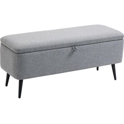 HOMCOM Sitzbank mit Stauraum Leinenoptik Belastbar 101 x 38,5 x 44,5 cm Grau HOMCOM Sitzbank mit Stauraum Leinenoptik Belastbar 101 x 38,5 x 44,5 cm Grau