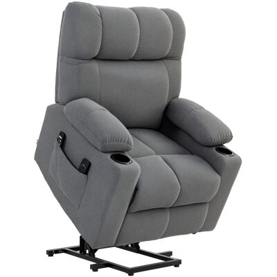 HOMCOM Sessel mit Aufstehhilfe Polyester Metall Grau 91L x 95B x 109H cm HOMCOM Sessel mit Aufstehhilfe Polyester Metall Grau 91L x 95B x 109H cm