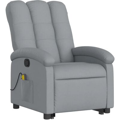 vidaXL Relaxsessel Mit Aufstehhilfe - Massage, Verstellbar, Hellgrau vidaXL Relaxsessel Mit Aufstehhilfe - Massage, Verstellbar, Hellgrau