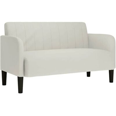 vidaXL Zweisitzer-Sofa Creme 109 cm Samt 4100594 vidaXL Zweisitzer-Sofa Creme 109 cm Samt 4100594