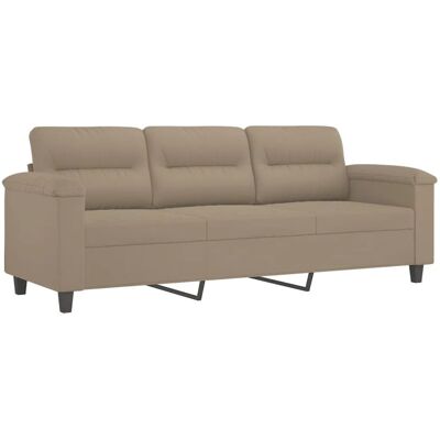 vidaXL 3-Sitzer Sofa - Microfaserstoff - Grau Taupe - Sofa vidaXL 3-Sitzer Sofa - Microfaserstoff - Grau Taupe - Sofa