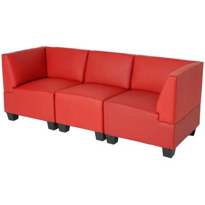 MCW Modular 3-Sitzer Sofa Moncalieri Rot Hohe Armlehnen MCW Modular 3-Sitzer Sofa Moncalieri Rot Hohe Armlehnen