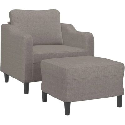vidaXL Sessel mit Hocker Taupe 60 cm Stoff 3201134 vidaXL Sessel mit Hocker Taupe 60 cm Stoff 3201134