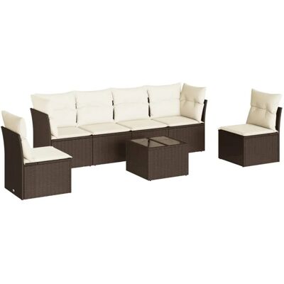 vidaXL 7-tlg. Garten-Sofagarnitur Mit Kissen - Gartenmöbel vidaXL 7-tlg. Garten-Sofagarnitur Mit Kissen - Gartenmöbel