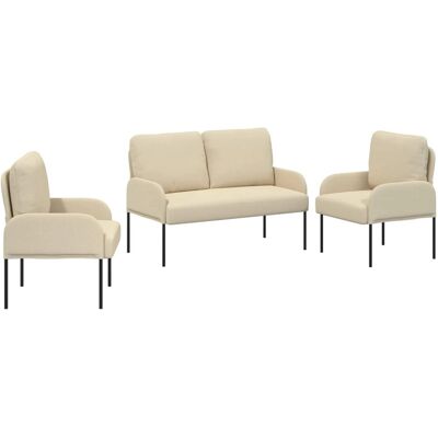 vidaXL Sofagarnituren 3 Stk Creme 115 x 56 x 80 cm Sperrholz 3406214 vidaXL Sofagarnituren 3 Stk Creme 115 x 56 x 80 cm Sperrholz 3406214
