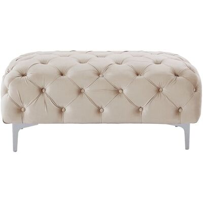EDWINA Beigefarbener Samt-Pouf - Pouf EDWINA Beigefarbener Samt-Pouf - Pouf