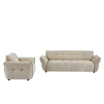 Vente-unique Couchgarnitur Mit Sessel Napizo Beige 120 cm 228 cm Vente-unique Couchgarnitur Mit Sessel Napizo Beige 120 cm 228 cm