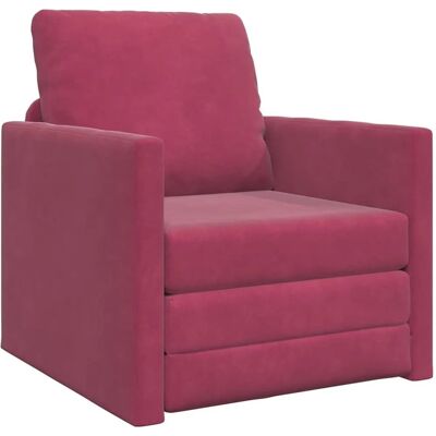 vidaXL Schlafsofa 60cm Weinrot Samt 4106615 vidaXL Schlafsofa 60cm Weinrot Samt 4106615