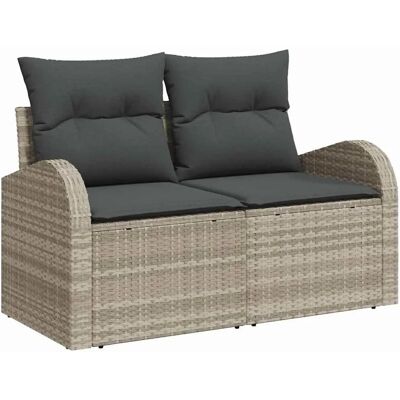 vidaXL Garten-Sofa-Set mit Kissen 7-Tlg Hellgrau und Dunkelgrau 3354611 vidaXL Garten-Sofa-Set mit Kissen 7-Tlg Hellgrau und Dunkelgrau 3354611