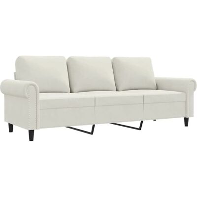 vidaXL 3-Sitzer Samtsofa Creme - Sofa vidaXL 3-Sitzer Samtsofa Creme - Sofa