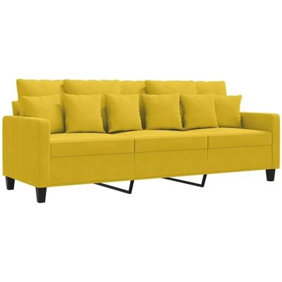 vidaXL 3-Sitzer Samtgelb Sofa - Sofa vidaXL 3-Sitzer Samtgelb Sofa - Sofa