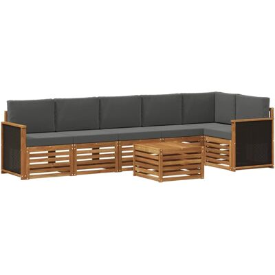 vidaXL Ecksofa Set mit Kissen 6 Stk Natur und Anthrazit 3384433 vidaXL Ecksofa Set mit Kissen 6 Stk Natur und Anthrazit 3384433