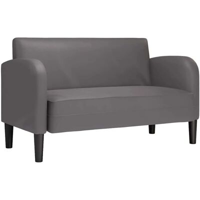 vidaXL Zweisitzer-Sofa Grau 110 cm Kunstleder 4100538 vidaXL Zweisitzer-Sofa Grau 110 cm Kunstleder 4100538