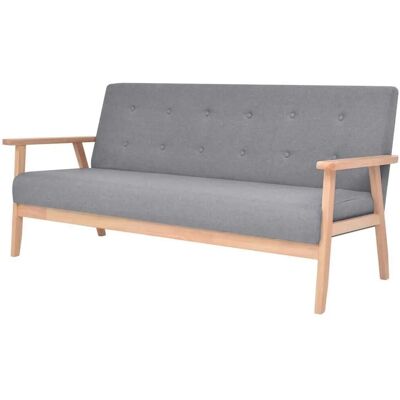 vidaXL 3-Sitzer Sofa Hellgrau Stoff vidaXL 3-Sitzer Sofa Hellgrau Stoff