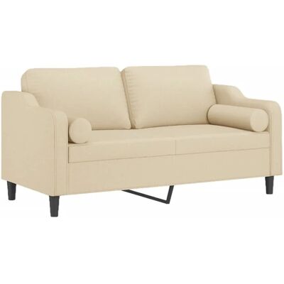 vidaXL 2-Sitzer Creme Stoffsofa mit Kissen - Sofa vidaXL 2-Sitzer Creme Stoffsofa mit Kissen - Sofa