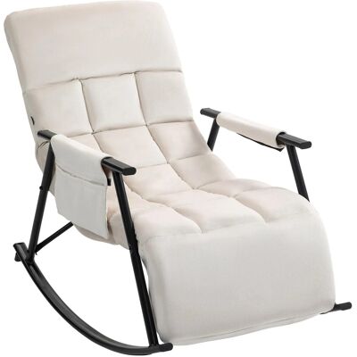DELUKE Schaukelstuhl JULIA Indoor 61x100x66cm Samt Creme Liegestuhl Relaxstuhl Sofastuhl DELUKE Schaukelstuhl JULIA Indoor 61x100x66cm Samt Creme Liegestuhl Relaxstuhl Sofastuhl