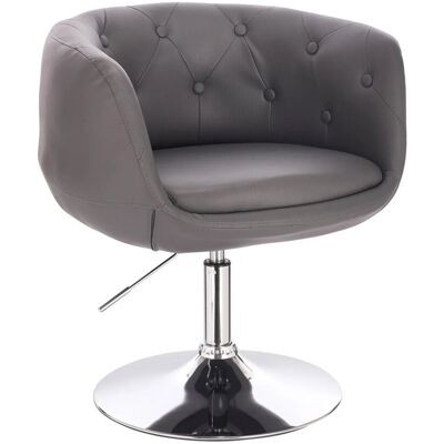 Svita Panama Retro Loungestuhl Polsterstuhl Cocktailsessel Tellerfuß Metall Kunstleder Grau Svita Panama Retro Loungestuhl Polsterstuhl Cocktailsessel Tellerfuß Metall Kunstleder Grau