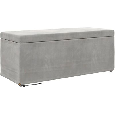 vidaXL Hocker Hellgrau 101 x 41 x 40 cm Samt und Engineering Holz 876795 vidaXL Hocker Hellgrau 101 x 41 x 40 cm Samt und Engineering Holz 876795